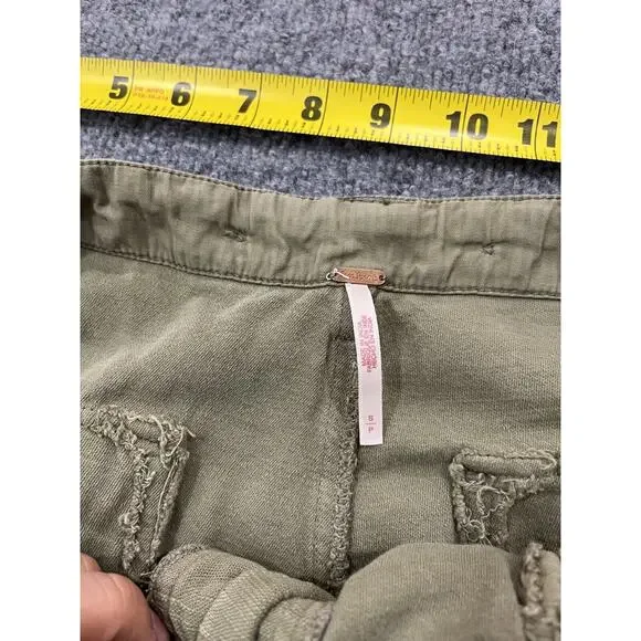 Free People Bay To Breakers Cargo Pants S Harem Lagenlook Boho Baggy Pine Green - Picture 5 of 16